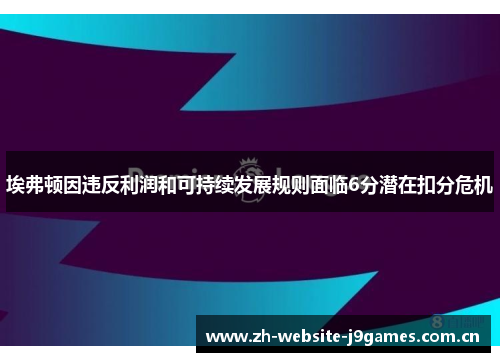 埃弗顿因违反利润和可持续发展规则面临6分潜在扣分危机 埃弗顿因违反利润和可持续发展规则面临6分潜在扣分危机